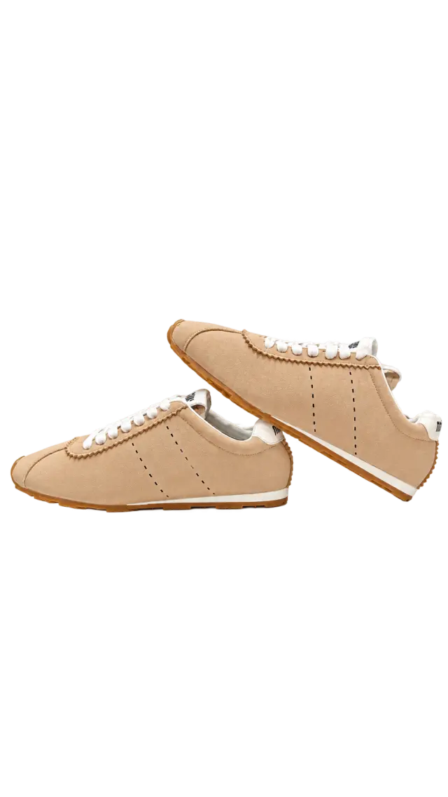 Plume Suede Sneakers بيج