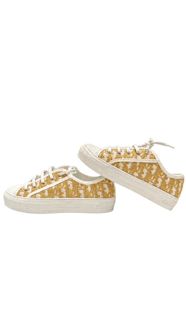 Walk'n'Dior Platform Sneaker أبيض وذهبي