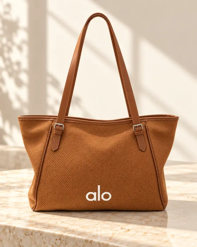 Alo City Tote Bag بني