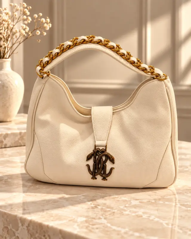 Roberto Cavalli hobo bag أبيض