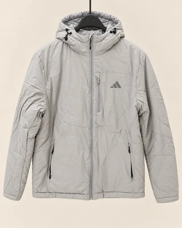 adidas Future Tech Down Jacket رمادي فاتح