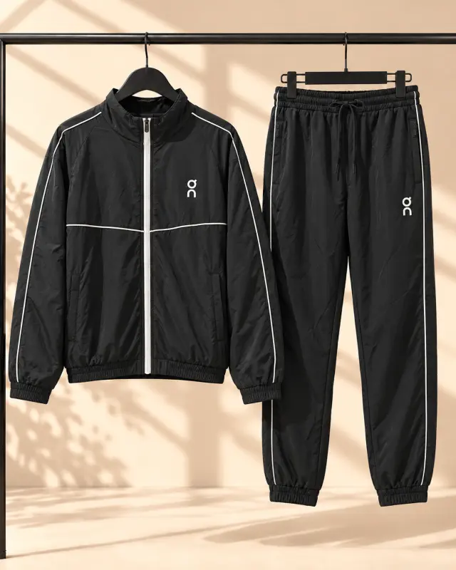 on tracksuit أسود