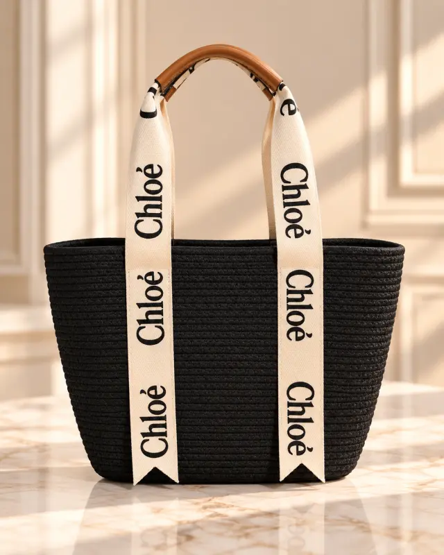 Chloé Woody Basket Bag أسود