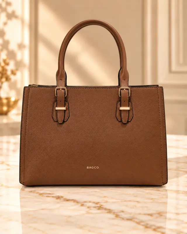 BAGCO Elegant Satchel Bag بني