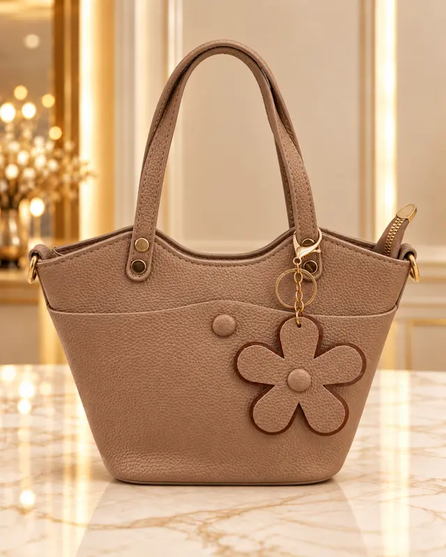 The Daisy Crossbody Tote Bag بيج فاتح