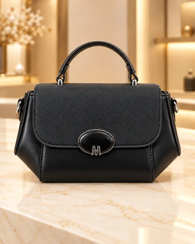 M-Classic Top Handle Bag أسود