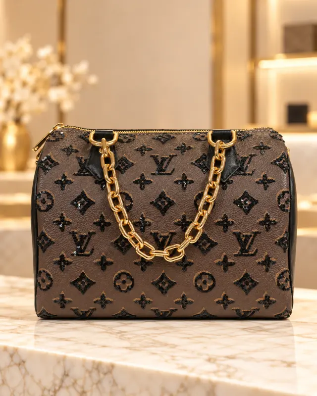 Louis Vuitton Speedy Bandouliere بني