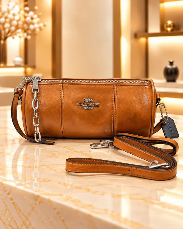 Coach Barrel Bag عسلي