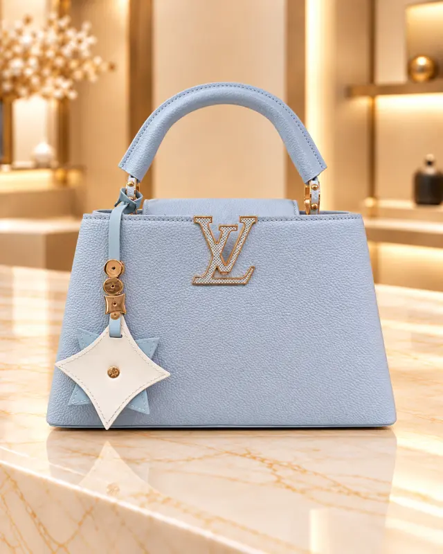 Louis Vuitton Capucines handbag أزرق-سماوي
