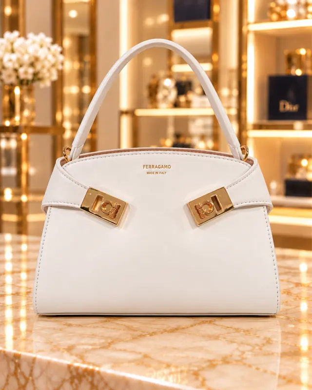 Ferragamo Hug top handle bag أبيض