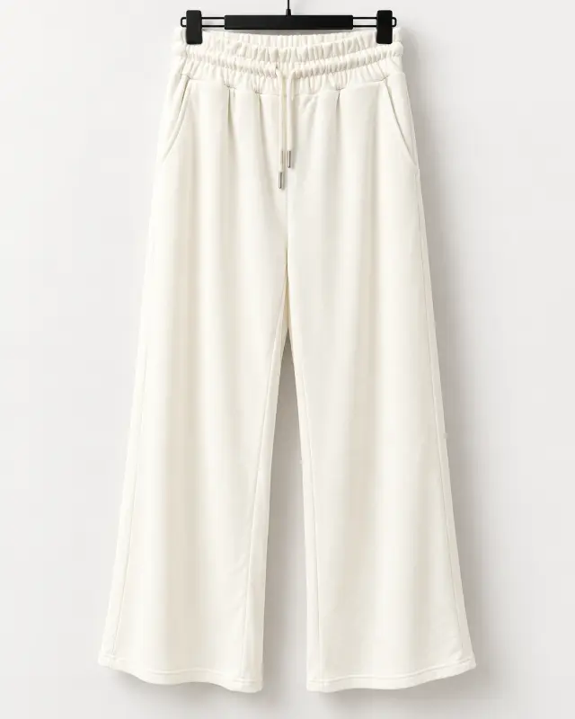 wide-leg sweatpants أبيض