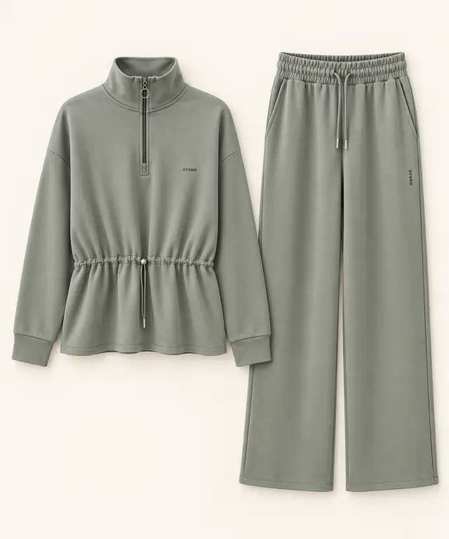 Oysho   Quarter-Zip Tracksuit أخضر-مينت