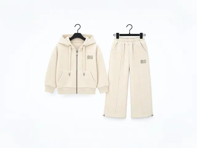 Miu Miu Hooded Tracksuit Set اوف وايت