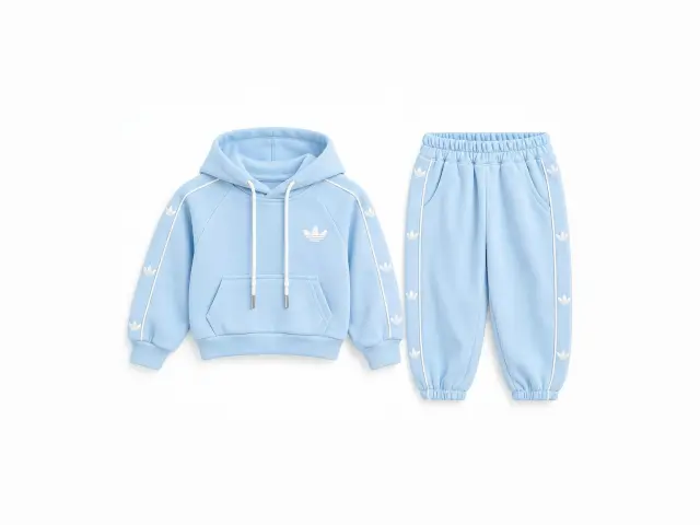 Kids Adidas Trefoil Tracksuit Set. سماوي