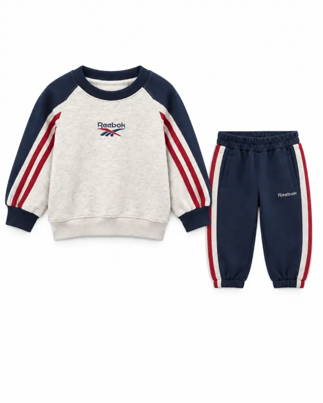 Reebok Kids Retro Series Tracksuit رمادي وكحلي