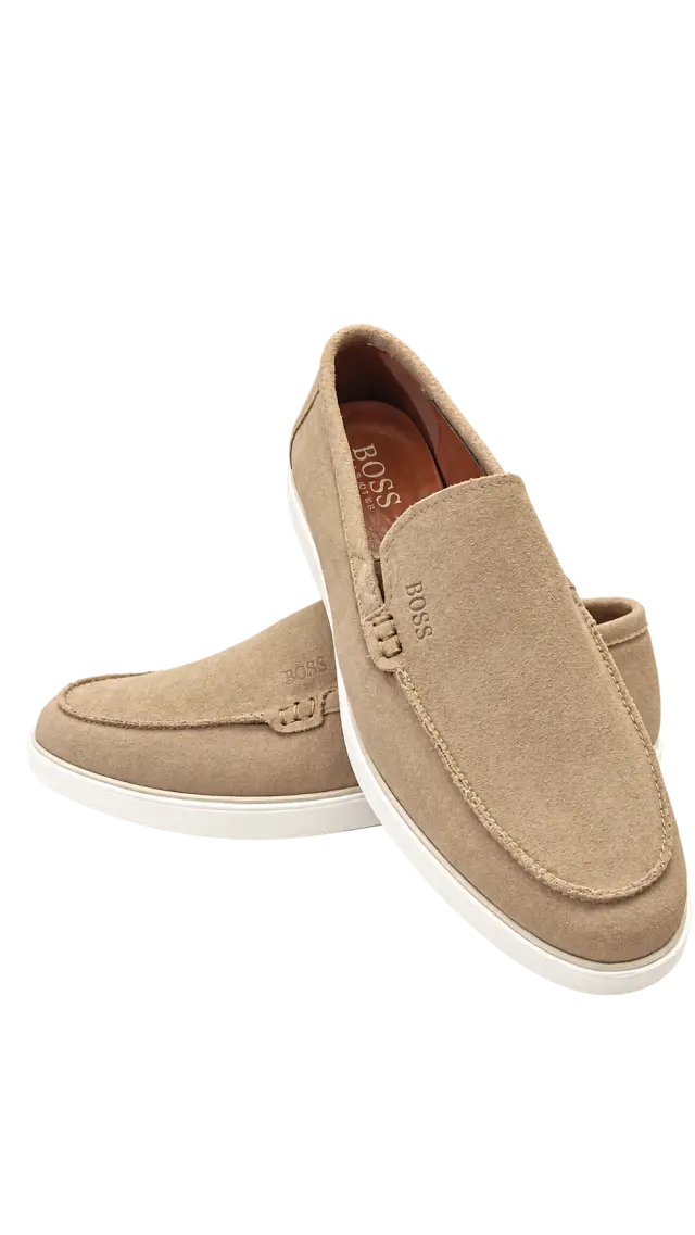 BOSS Sienne suede loafers بيج فاتح